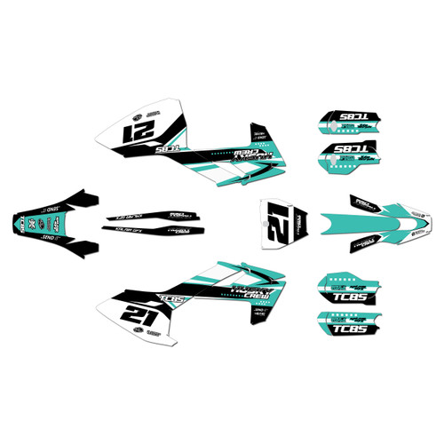 husqvarna tc85 graphics kit 2023-2024 crew series teal