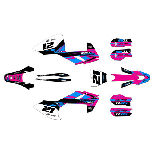 husqvarna tc85 graphics kit 2023-2024 crew series magenta-shift