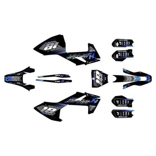 husqvarna tc85 graphics kit 2018-2022 rebel series blue