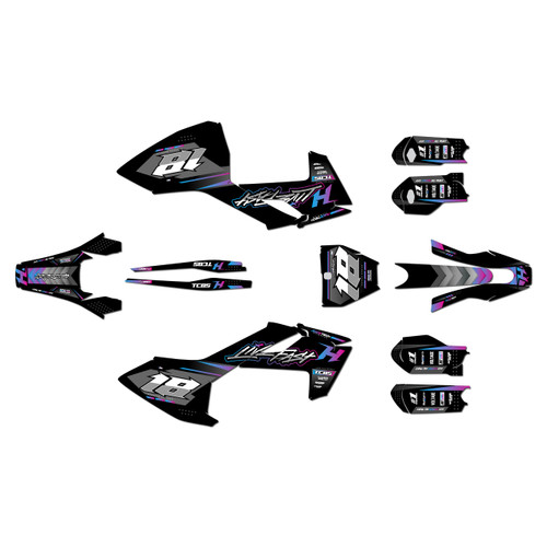 husqvarna tc85 graphics kit 2018-2022 rebel series magenta