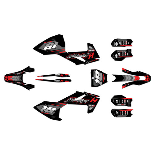 husqvarna tc85 graphics kit 2018-2022 rebel series red