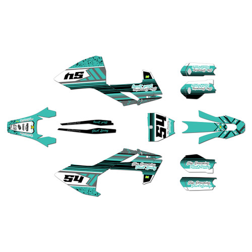 husqvarna tc85 graphics kit 2018-2022 split series teal