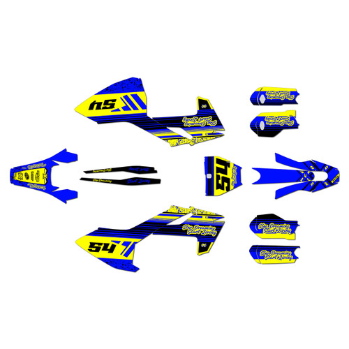 husqvarna tc85 graphics kit 2018-2022 split series yellow