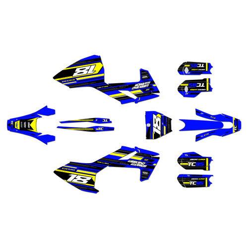 husqvarna tc85 graphics kit 2023-2024 warrior series blue