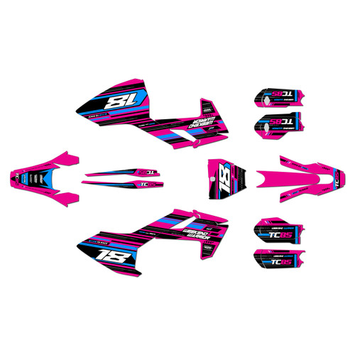 husqvarna tc85 graphics kit 2023-2024 warrior series magenta