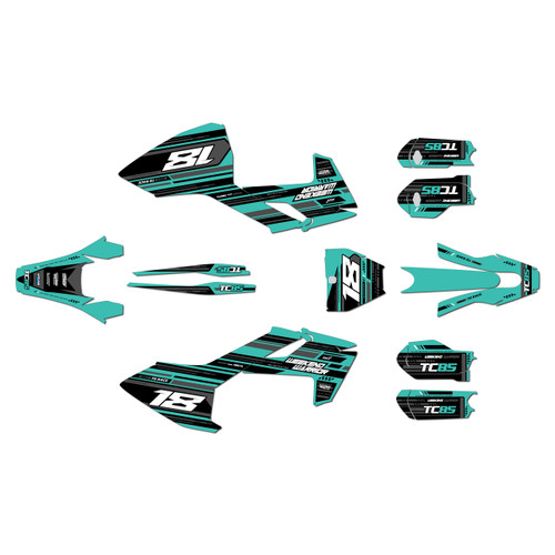 husqvarna tc85 graphics kit 2023-2024 warrior series teal
