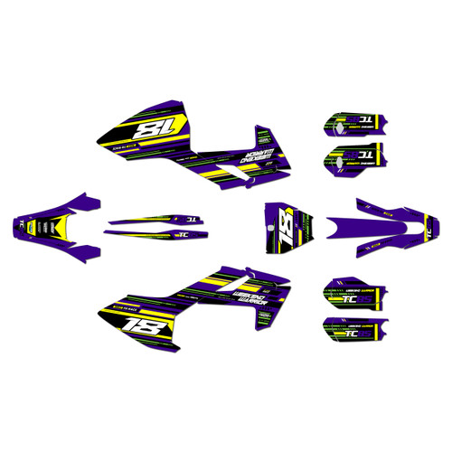 husqvarna tc85 graphics kit 2023-2024 warrior series purple
