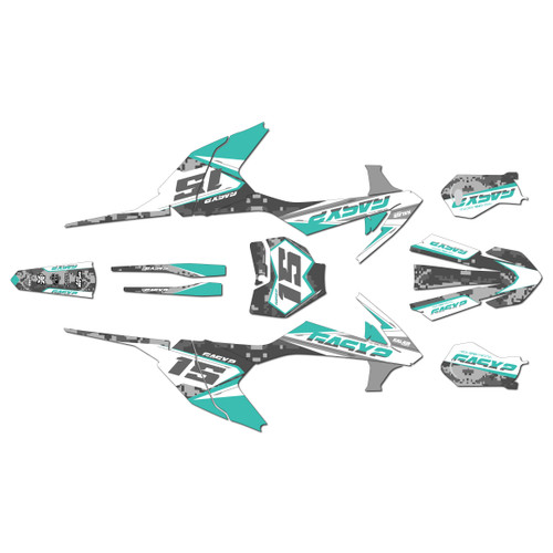 gasgas mc65 graphics kit 2021-2023 cloaked series teal