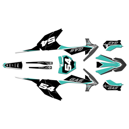 gasgas mc65 graphics kit 2021-2023 inferno series teal