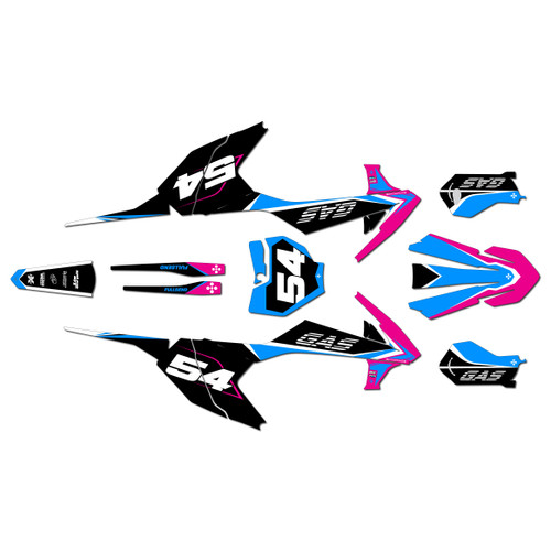gasgas mc65 graphics kit 2021-2023 inferno series magenta
