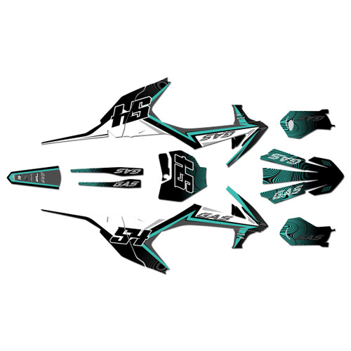gasgas mc65 graphics kit 2021-2023 swirl series teal