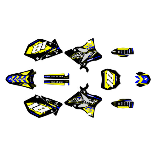 yamaha yz125 graphics kit 2002-2004 rebel series yellow