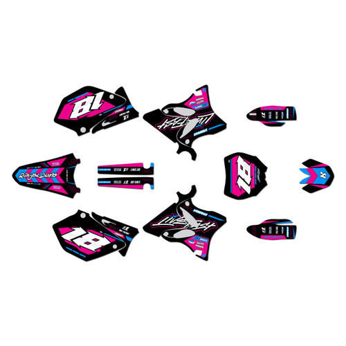 yamaha yz125 graphics kit 2002-2004 rebel series magenta