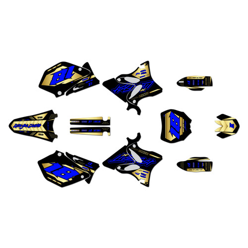 yamaha yz125 graphics kit 2002-2004 rebel series gold