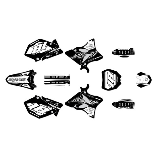 yamaha yz125 graphics kit 2005 rebel series white