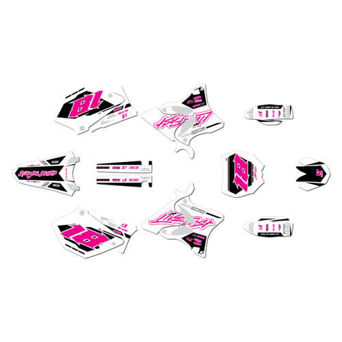 yamaha yz125 graphics kit 2008-2014 rebel series magenta-shift