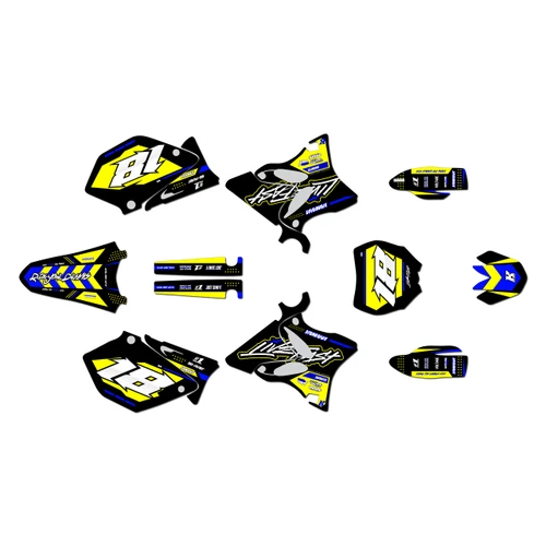 yamaha yz250 graphics kit 2006-2007 rebel series yellow