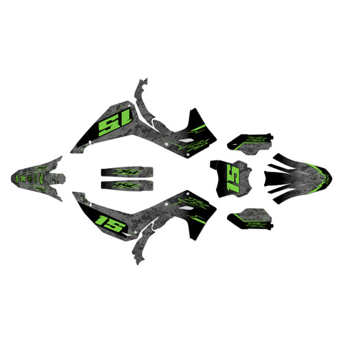 kawasaki kx450 graphics kit 2024-2026 cyberware series green-shift