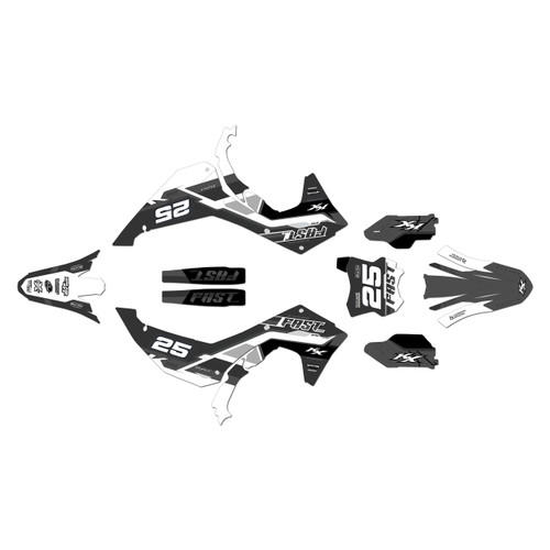 kawasaki kx450sr graphics kit 2024-2026 fastaf series white