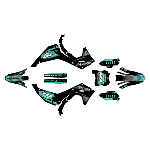 kawasaki kx450 graphics kit 2024-2026 rebel series teal
