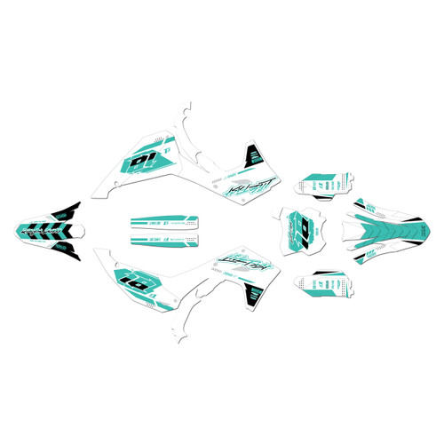 kawasaki kx450 graphics kit 2024-2026 rebel series teal-shift