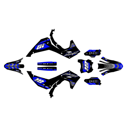 kawasaki kx450sr graphics kit 2024-2026 rebel series blue