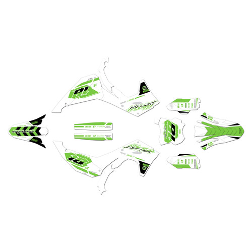 kawasaki kx450x graphics kit 2024-2026 rebel series green