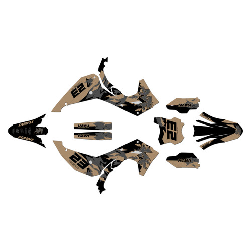 kawasaki kx450 graphics kit 2024-2026 throwback series tan