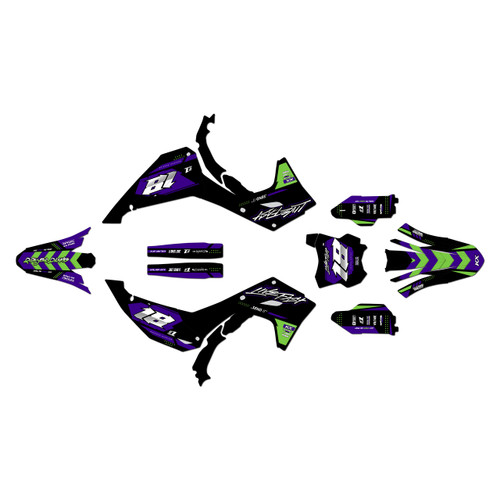 kawasaki kx250 graphics kit 2025-2026 rebel series purple
