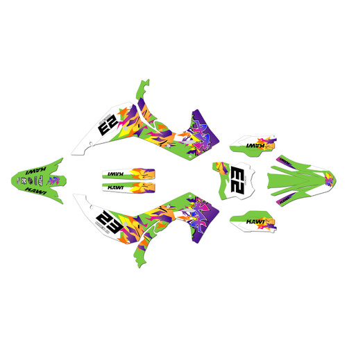 kawasaki kx250 graphics kit 2025-2026 throwback series green