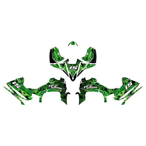 yamaha yfz450r graphics kit 2014-2026 cyberware series green