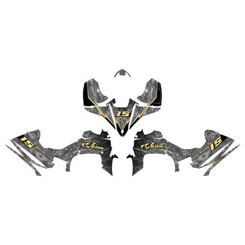 yamaha yfz450r graphics kit 2014-2026 cyberware series orange