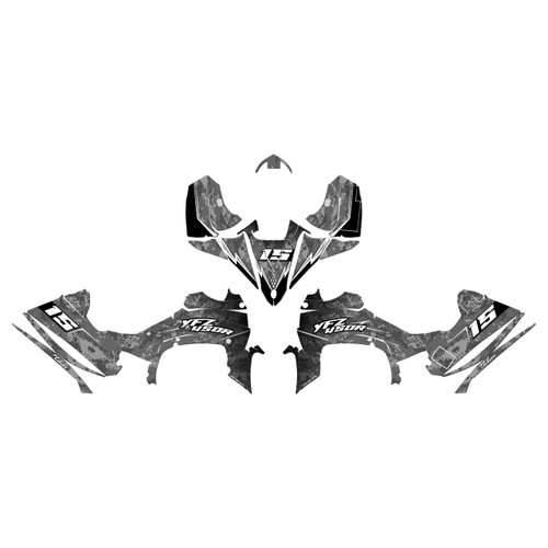 yamaha yfz450r graphics kit 2014-2026 cyberware series white