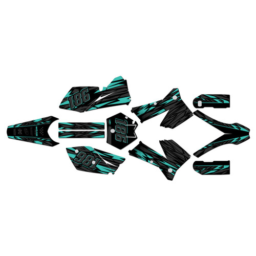ktm 200xc graphics kit 2005-2007 twitch series teal