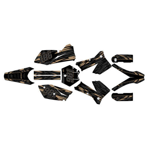 KTM 200XC 250XC 300XC graphics kit 2005-2007 twitch series tan