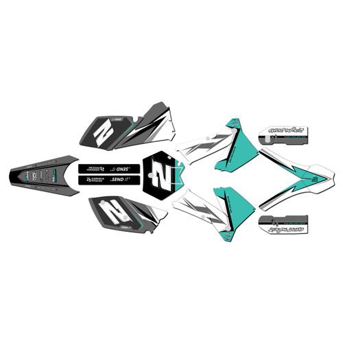 ktm 300xc graphics kit 2005-2007 razor series teal