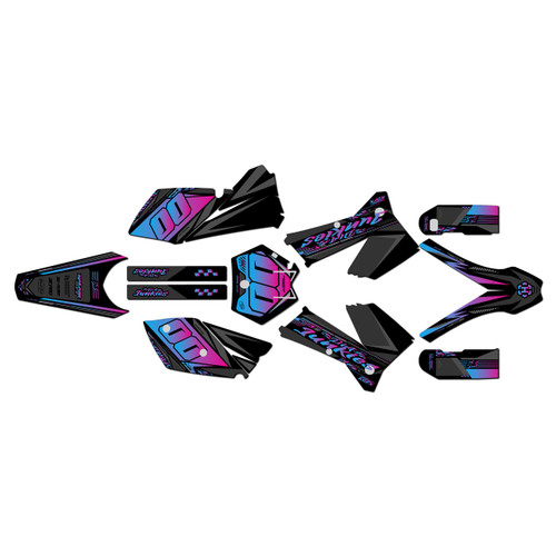 ktm 200xcw graphics kit 2005-2007 rugged series magenta-shift