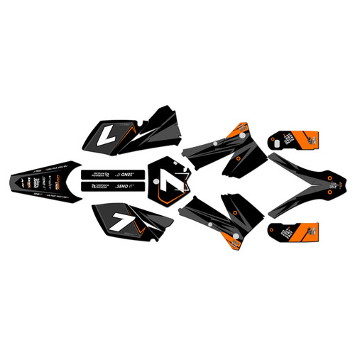 ktm 250xcw graphics kit 2005-2007 bold series orange