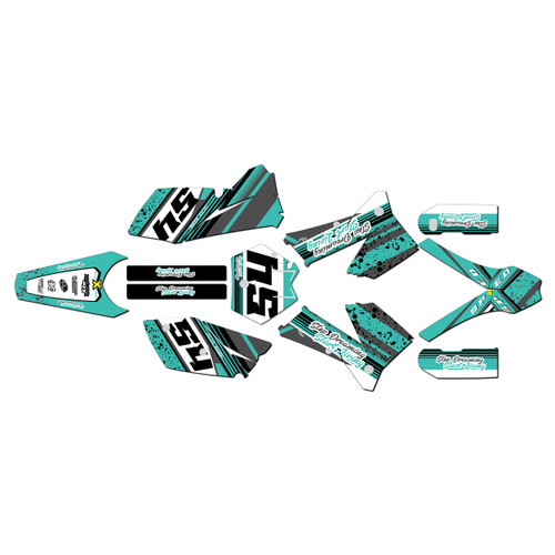 KTM 200XC-W 250XC-W 300XC-W graphics kit 2005-2007 split series teal