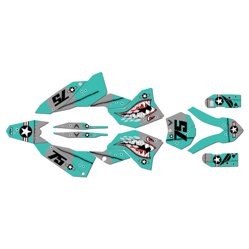 ktm 250sxf graphics kit 2007 predator series teal