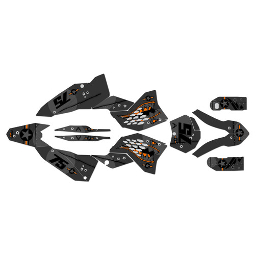 KTM 250SX-F & 450SX-F graphics kit 2007 predator series orange-shift
