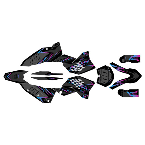 ktm 125sx graphics kit 2007 rugged series magenta-shift