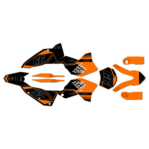 ktm 250sxf graphics kit 2007 splinter series orange
