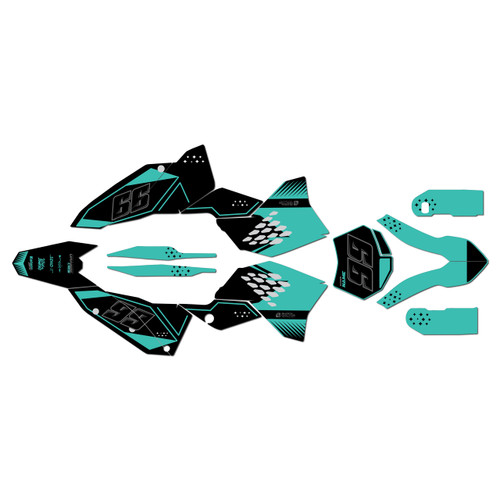 KTM 250SX-F & 450SX-F graphics kit 2007 splinter series teal