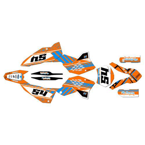 ktm 450sxf graphics kit 2007 split series orange