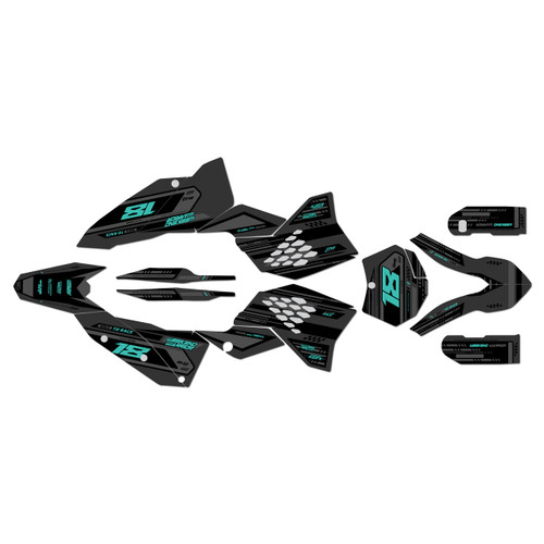 ktm 450sxf graphics kit 2007 warrior series teal-shift