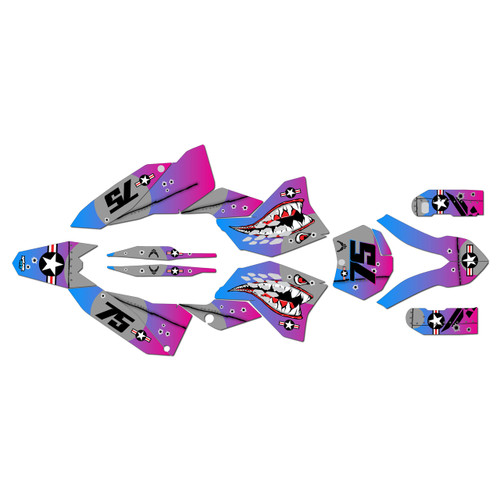 KTM 125SX, 150SX & 250SX graphics kit 2008-2010 predator series magenta