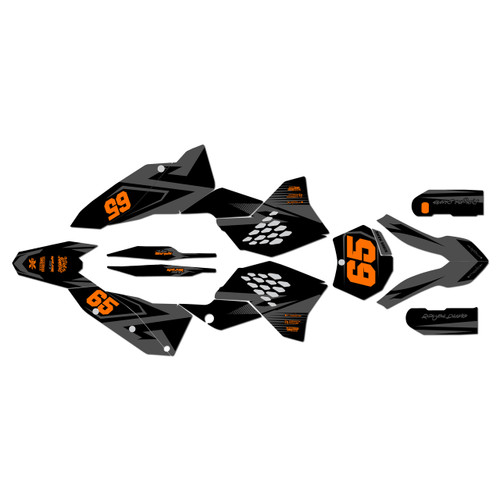 ktm 125sx graphics kit 2008-2010 speed series orange-shift