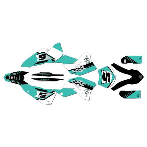 ktm 125sx graphics kit 2008-2010 venom series teal