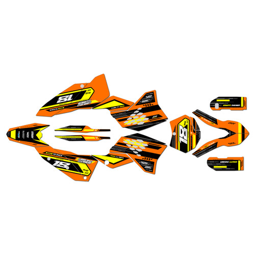 ktm 200xc graphics kit 2008-2010 warrior series orange